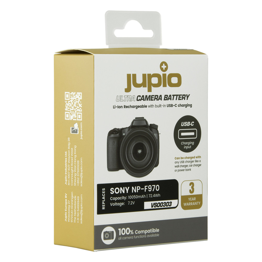 Jupio NP-F970 ULTRA C (USB-C 20W PD input/output) 10050mAh