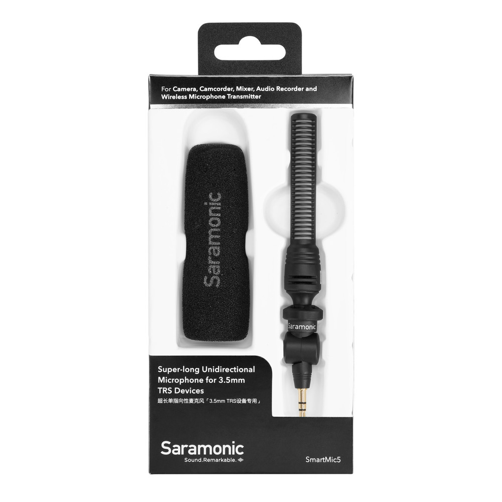 Saramonic SmartMic5 Unidirectional Micro-Shotgun Microphone w/ 3.5mm TRS Output for Cameras, Recorders & More