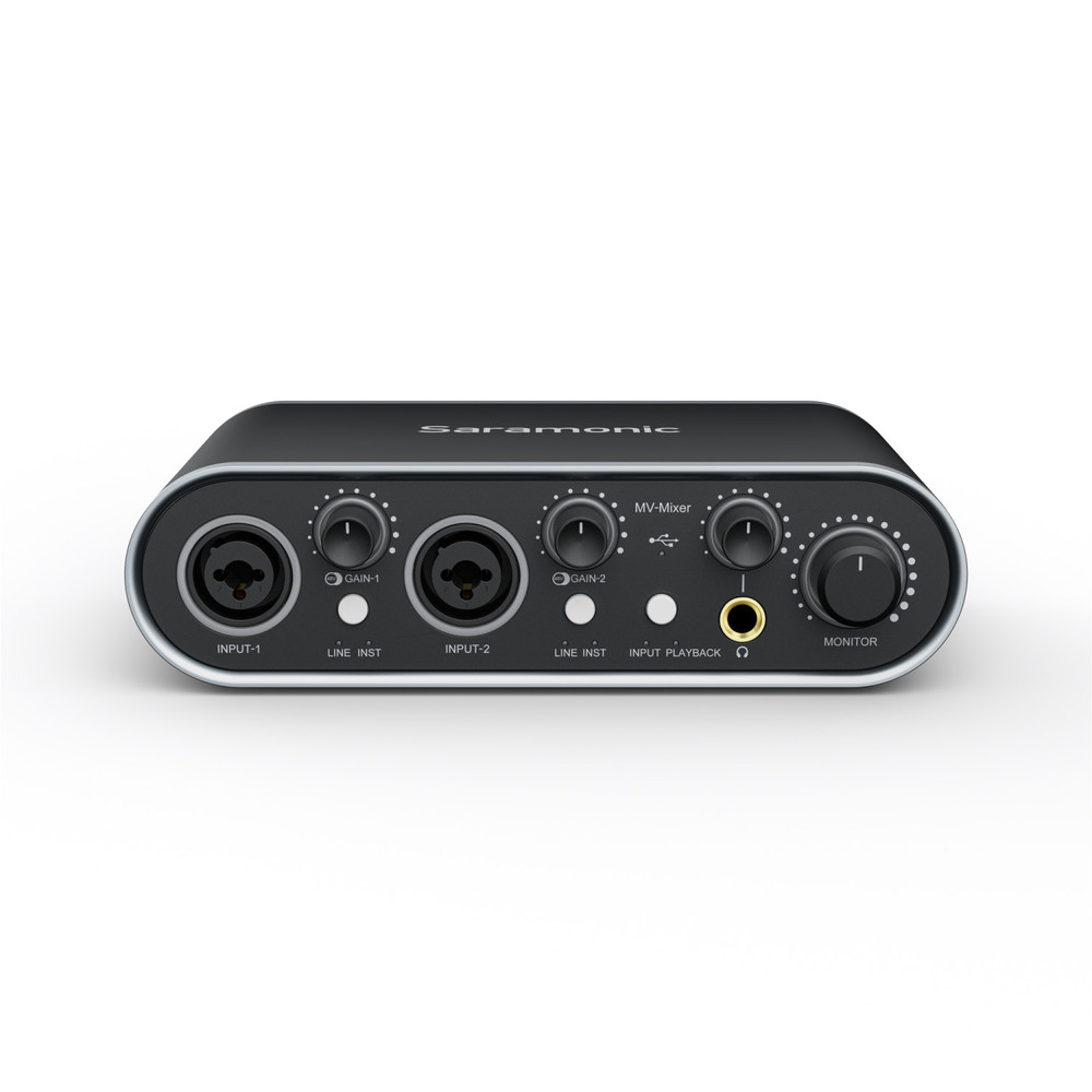 Saramonic MV-Mixer 2-Channel 24-bit/192kHz Audio Interface for Mac & Windows with 2x XLR-1/4” Combo Inputs for Mic, Instrument & Line Signals
