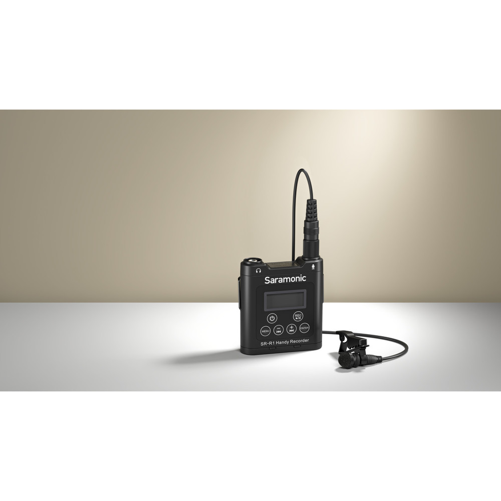 Saramonic SR-R1 Belt Pack Stereo Recorder w/ 3.5mm Mic or Line Input, Headphone Out, DK3A Lavalier & Pouch (Open Box)