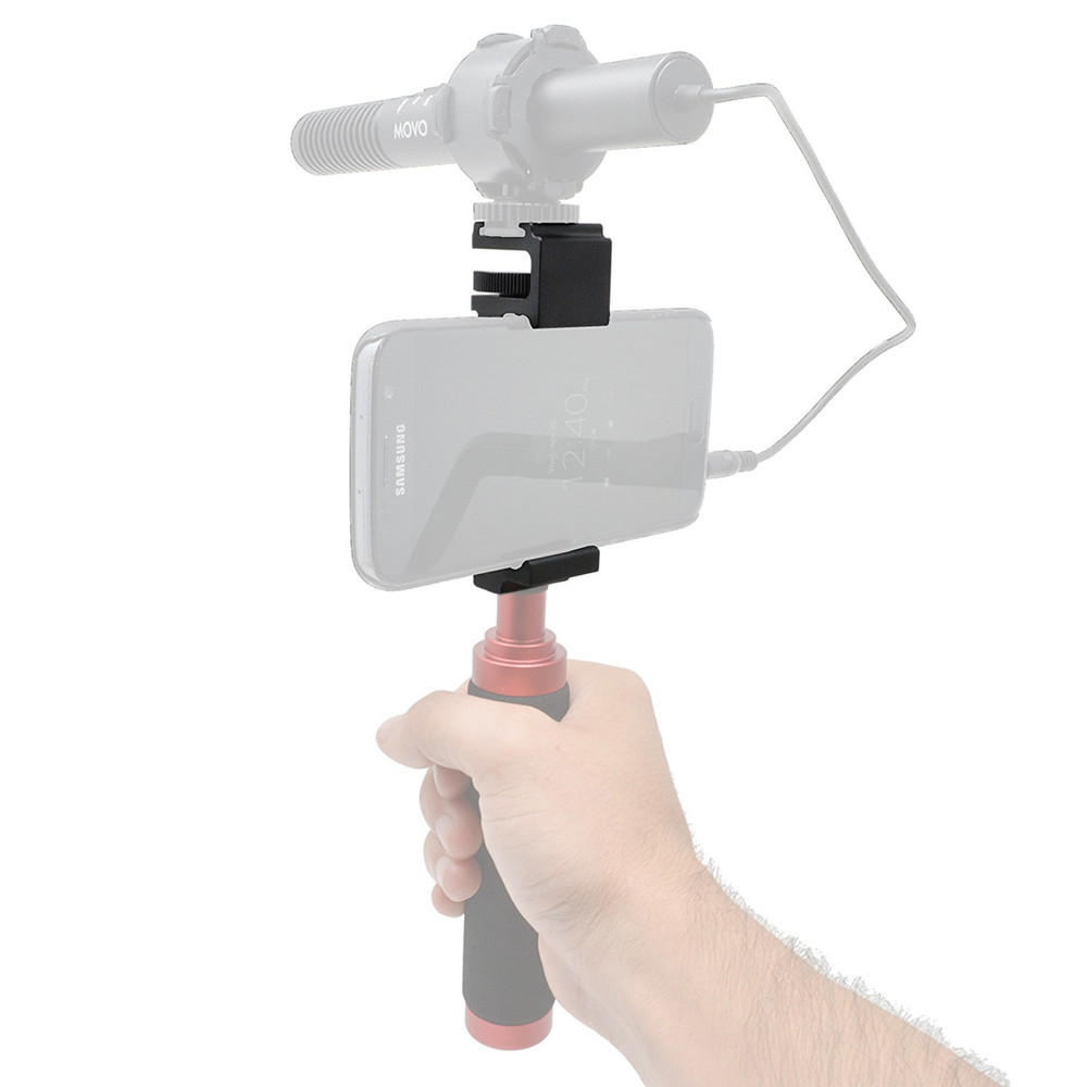 Saramonic SR-BSP1C Aluminum Smartphone Holder for Tripods & Handgrips w/ Cold Shoe Accessory Mounting