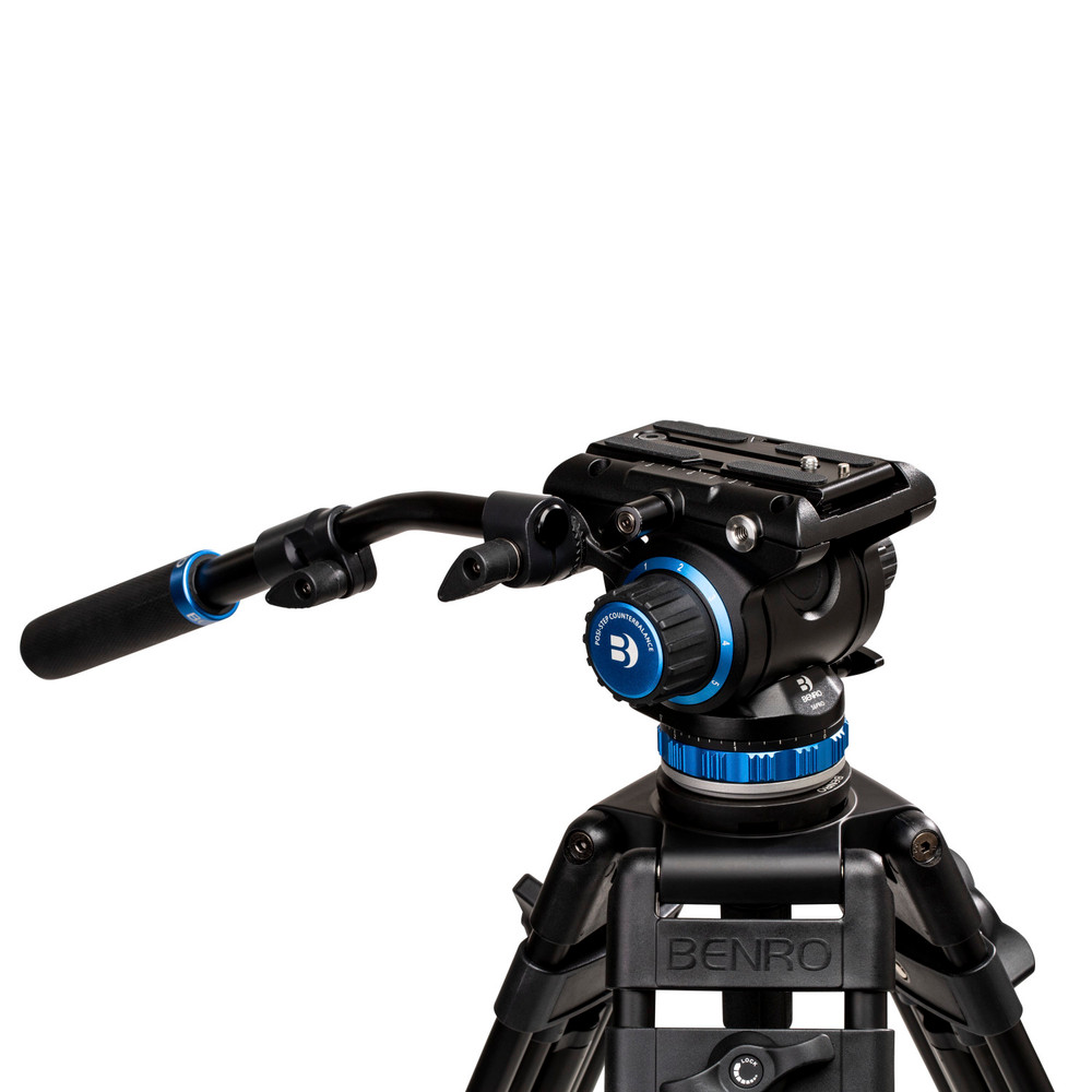 Benro A573T Dual-Tube Aluminium Video Tripod & S6PRO Head-75mm Half Ball Adapter, 3 Leg Sections, Twist Lock (Open Box)
