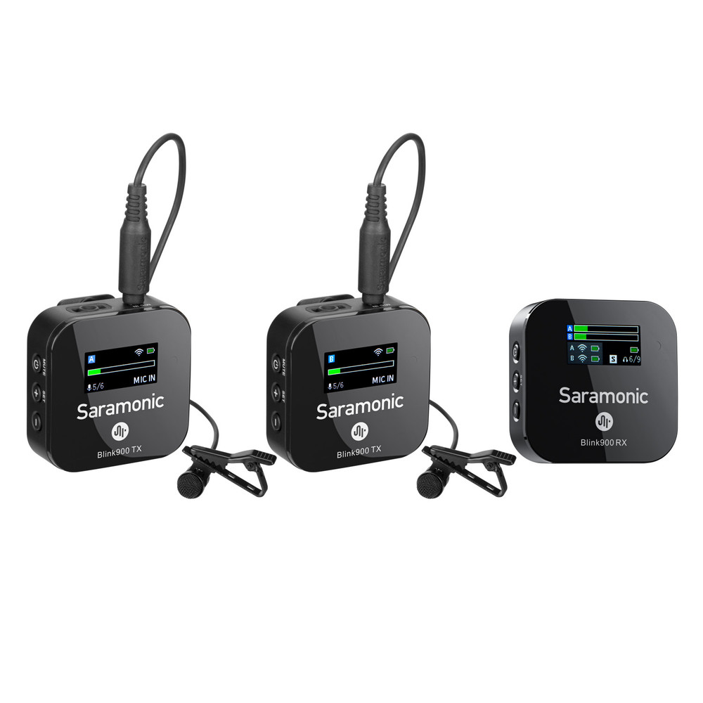 Saramonic Blink 900 B2 2-Person Wireless Clip-On Mic System w/ Lavaliers & Charging Case for Cameras & Mobile (Open Box)