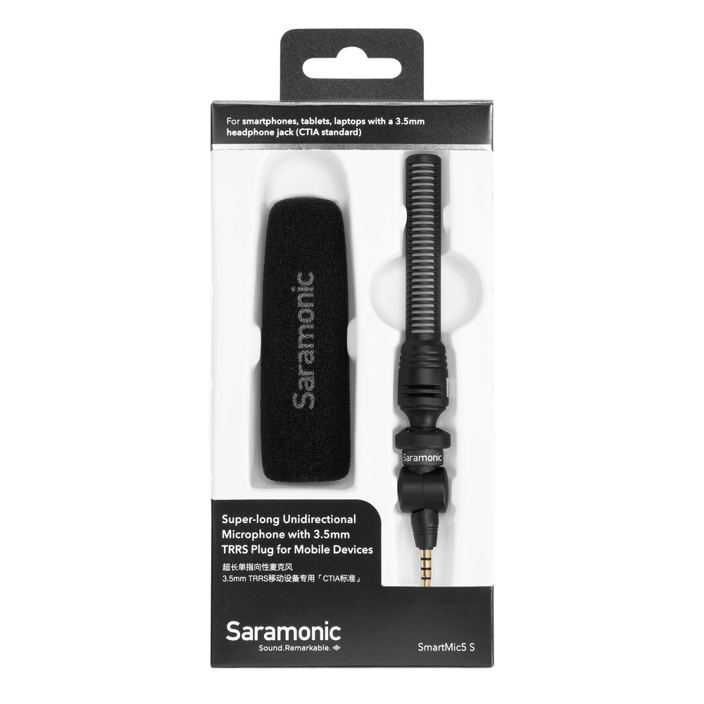 Saramonic SmartMic5S Unidirectional Micro-Shotgun Mic with 3.5mm TRRS Output for Mobile Devices