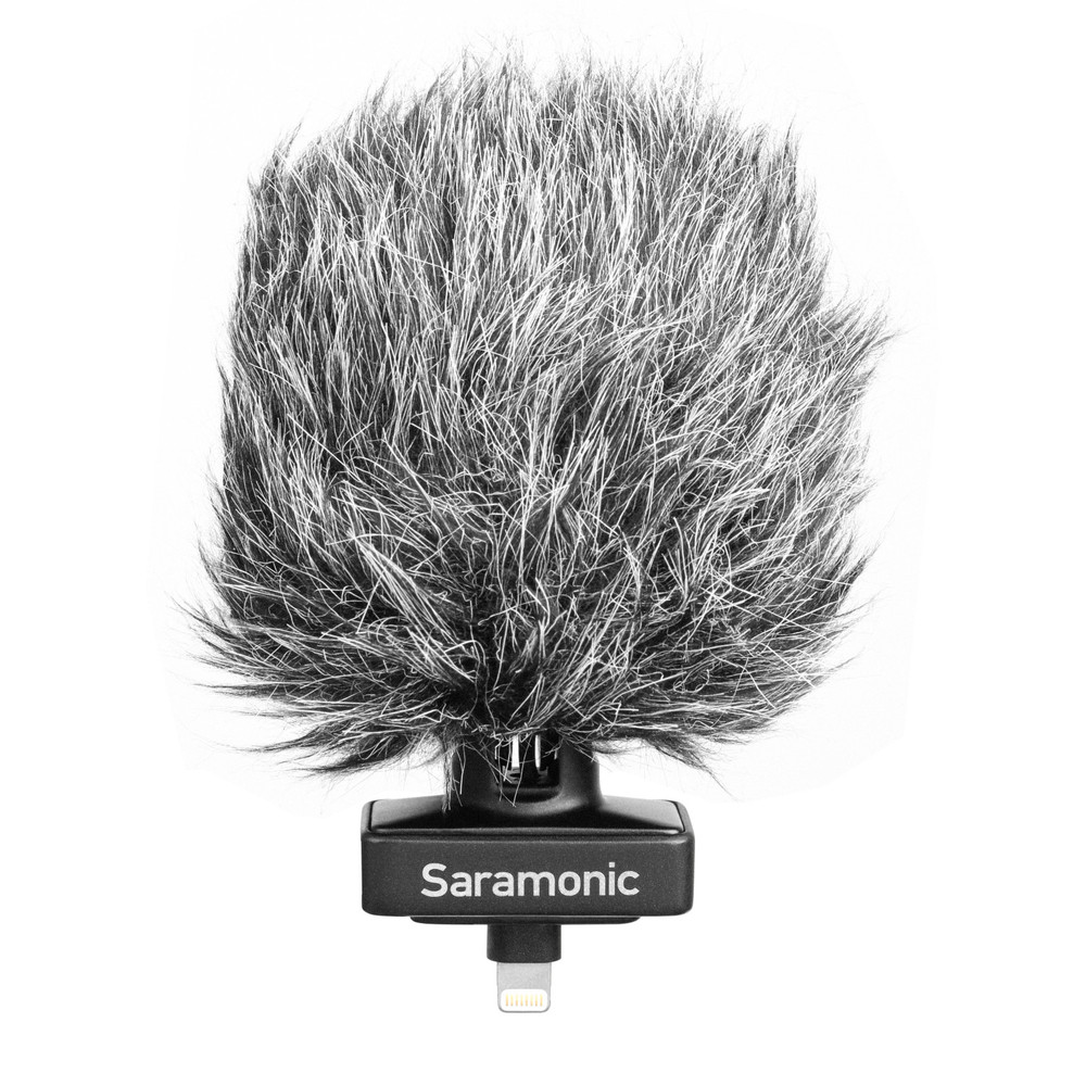 Saramonic SmartMic Di Stereo Mic w/ Lightning, Headphone Out, Foam & Furry Windscreens for iPhone & iPad