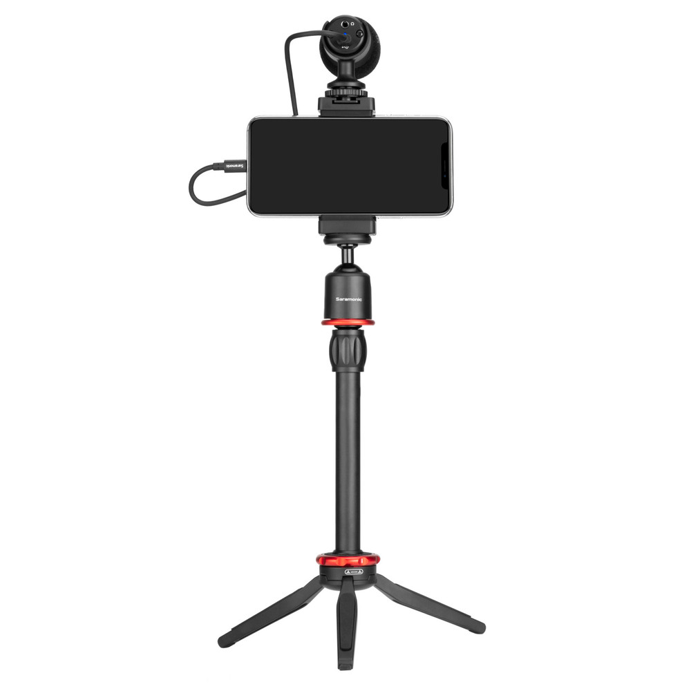 Saramonic SmartMic MTV Smartphone Vlogging Kit for iPhone & Android w/ Stereo Mic, Phone Mount, Tripod & more (Open Box)