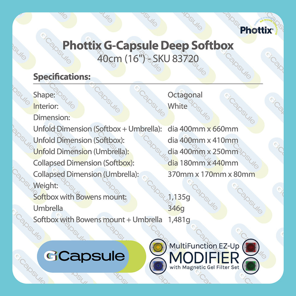 Phottix Phottix G-Capsule Softbox 40cm (16") (Open Box)