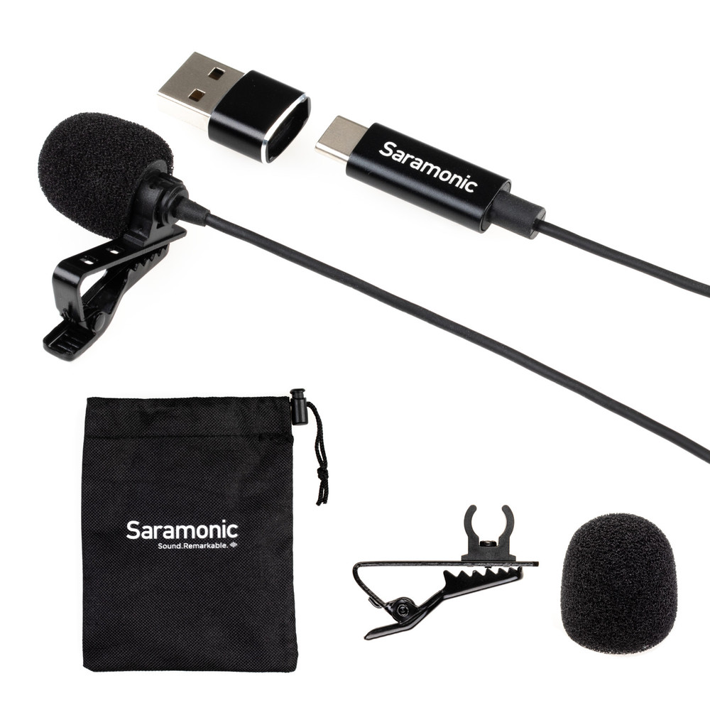 Saramonic LavMicro-U Lavalier Mic w/ USB-C Output, 6.6' Cable & USB Adapter for Mobile Devices & Computers (Open Box)