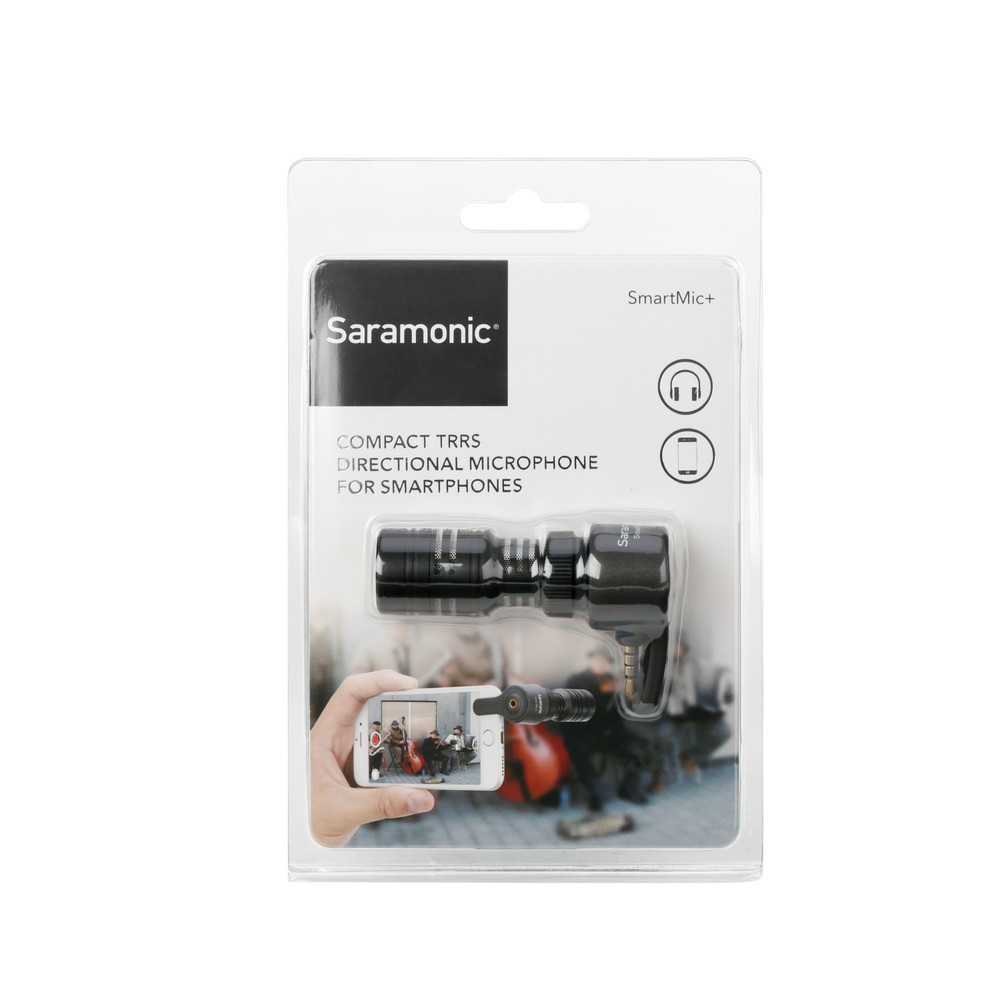 Saramonic SmartMic+ Directional Mic with TRRS Connector & Headphone Out for Apple & Android Mobile Devices