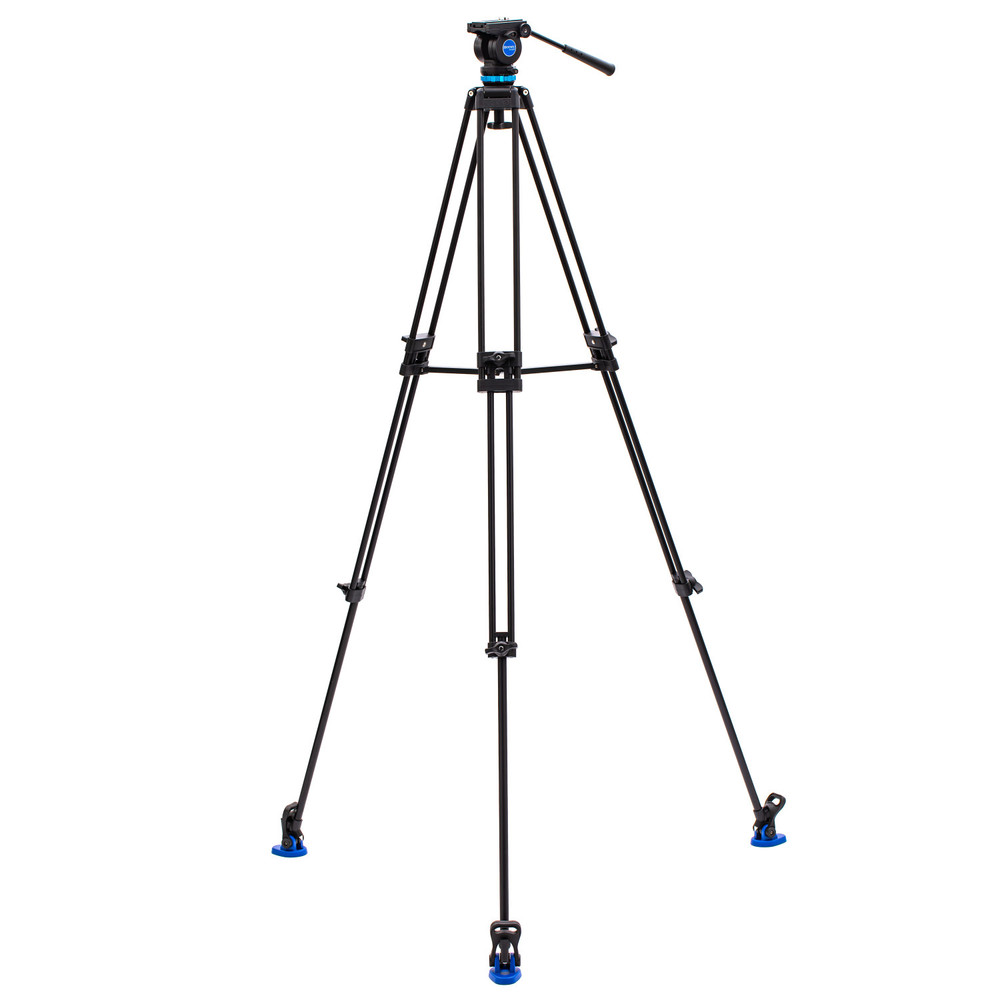 Benro KH26P Video Tripod with Head, 11lb Payload, Continuous Pan Drag, Anti-Rotation Camera Plate (KH26P) (Open Box)