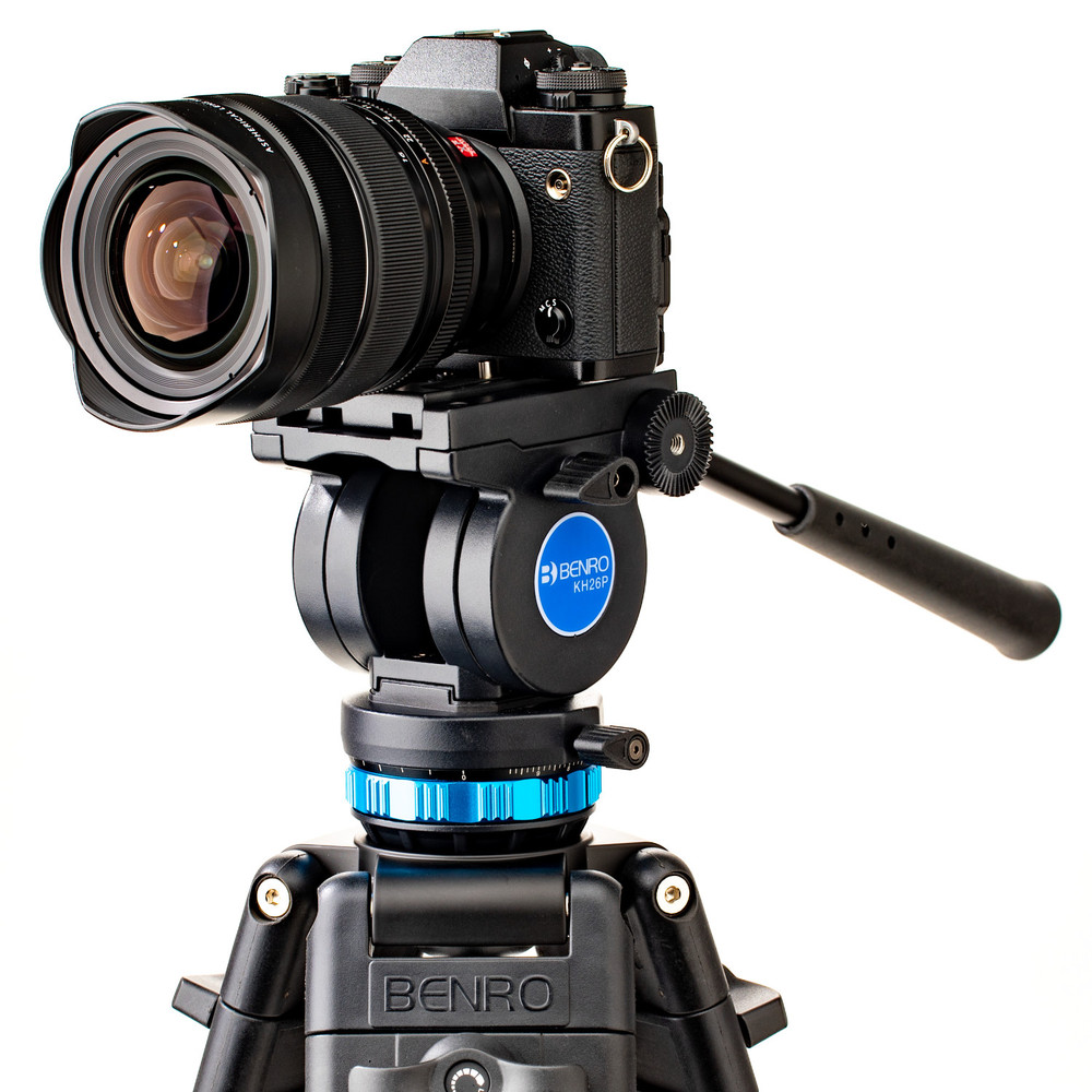 Benro KH26P Video Tripod with Head, 11lb Payload, Continuous Pan Drag, Anti-Rotation Camera Plate (KH26P) (Open Box)