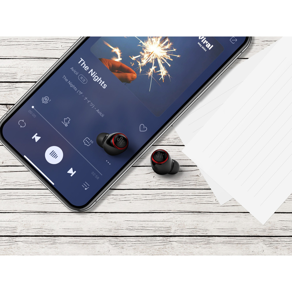 Saramonic SR-BH40-B Bluetooth 5.2 Wireless TWS Earbuds w/ Built-in Mic, Noise Canceling, Charging Case (Black)