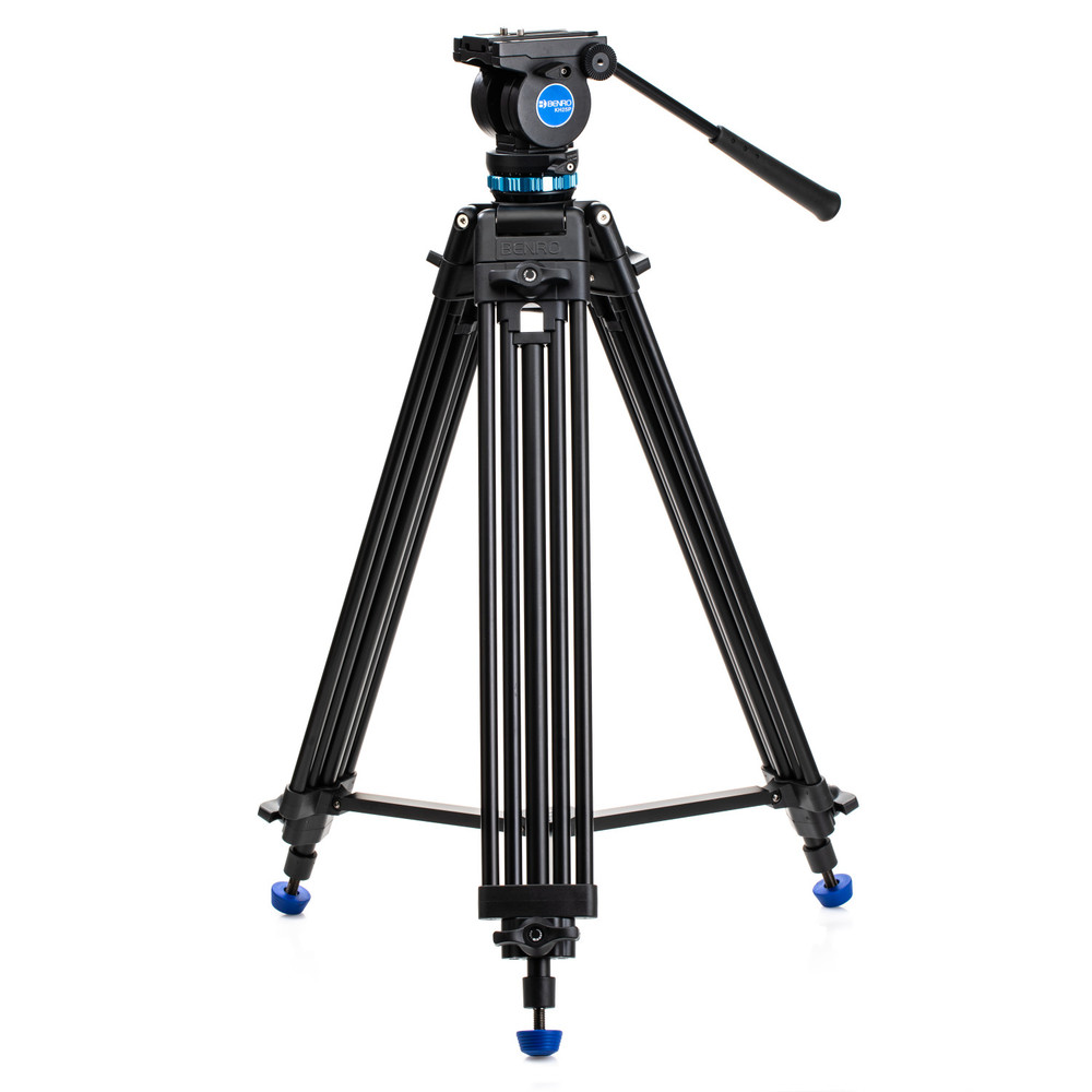 Benro KH25P Video Tripod with Head, 11lb Payload, Continuous Pan Drag, Anti-Rotation Camera Plate (KH25P) (Open Box)