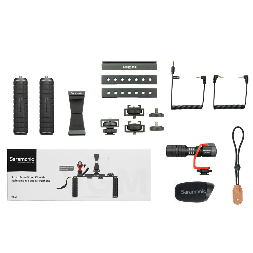 Saramonic VGM Smartphone / Camera Vlogging & Video Kit w/ Stabilizing Grips, Accessory Mounts & Vmic Mini Mic (Open Box)