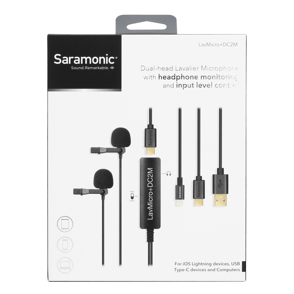 Saramonic LavMicro+DC2M Universal 2-Person Lavalier (Lightning, USB-C & USB-A) (Open Box)