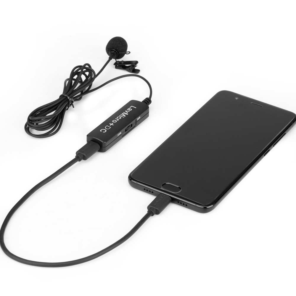Saramonic LavMicro+DC Universal Digital Lavalier (Lightning, USB-C & USB-A) w/ Headphone Out & Level Control