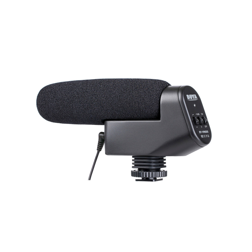 Boya BOYA BY-VM600 – Shotgun Microphone with Coiled Cable and TRS Mini-Jack Connector for recording audio to DSLRs, Mirrorless Cameras, Camcorders, and Video Cameras (Open Box)