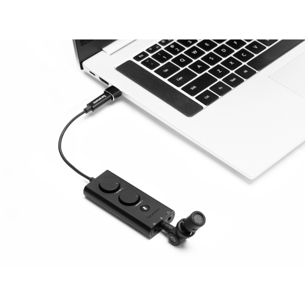 Saramonic SR-EA5 USB-C Interface w/ 3.5mm TRS Mic In, 2x Headphone Out, Mute, Noise Cancelation & USB Adapter (Open Box)