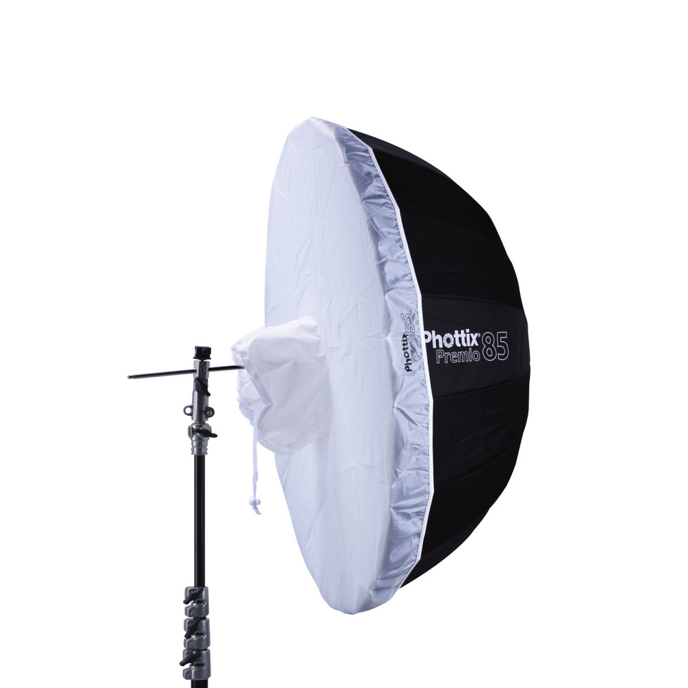 Phottix Premio Reflective (Silver) Umbrella with Diffuser (85cm/33")