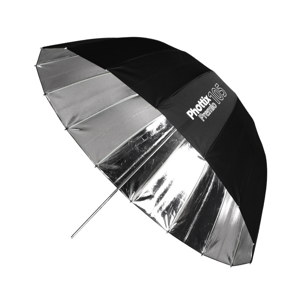 Phottix Premio Reflective (Silver) Umbrella with Diffuser (105cm/41")