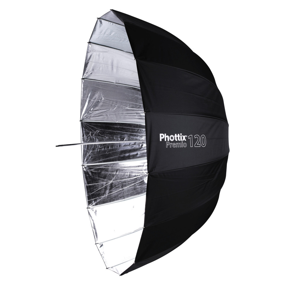 Phottix Premio Reflective (Silver) Umbrella with Diffuser (120cm/47")