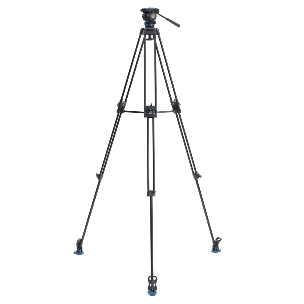 Benro KH26PC Video Tripod with Head, 15lb Payload, Continuous Pan Drag, Anti-Rotation Camera Plate (KH26PC)