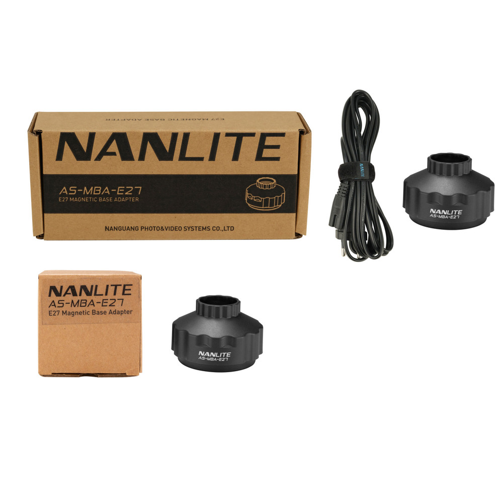 Nanlite E27 Magnetic Mount for PavoBulb 10C with Power Cable