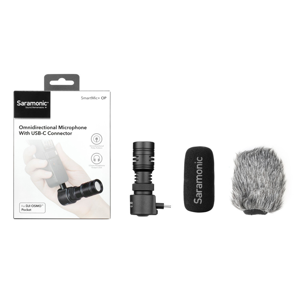 Saramonic SmartMic+OP Compact Omnidirectional Mic for the DJI Osmo Pocket & Pocket 2 w/ USB-C & Headphone Out (Open Box)