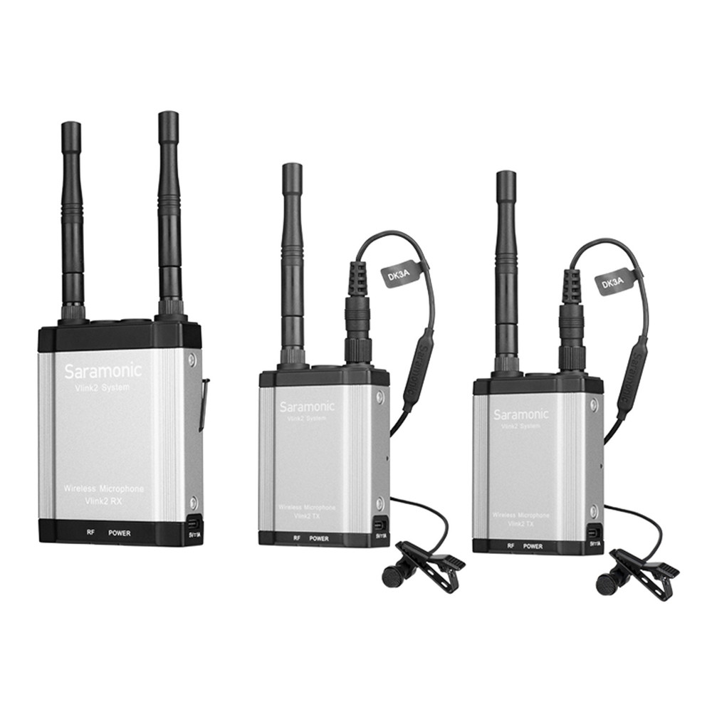 Saramonic Vlink2 Kit 2 Two-Person Wireless Lavalier Mic System w/ IFB Talkback, DK3 Lavs, Hard Case & More (Open Box)