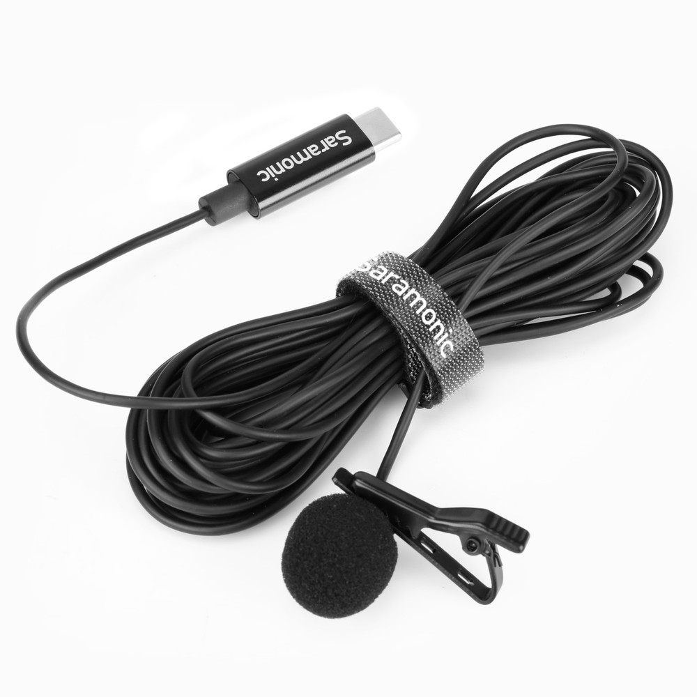 Saramonic LavMicro U3B Lavalier Mic w/ 19.7' (6m) USB-C Cable & 90˚ Adapter for Mobile Devices & Computers