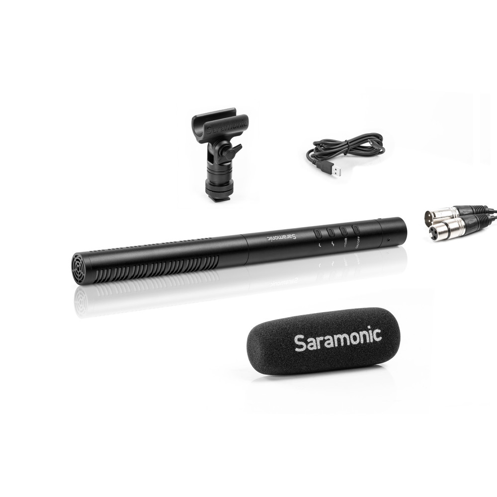 Saramonic SR-TM1 11" Professional Directional XLR Shotgun Condenser Microphone w/ Lithium-Ion Battery
