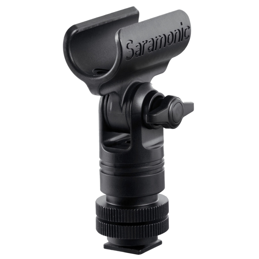 Saramonic SR-SMC1 Shotgun Mic Clip w/ Cold Shoe, 1/4", 3/8", & 5/8" Mounting for Cameras, Stands & Boom Poles