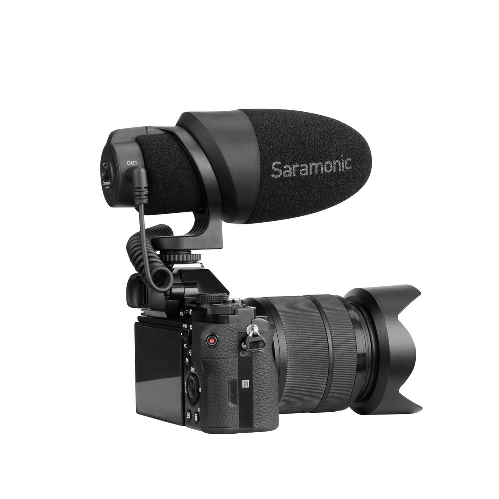 Saramonic CamMic Battery-Free On-Camera Uni-Directional Shotgun Microphone with TRS and TRRS Output Cables