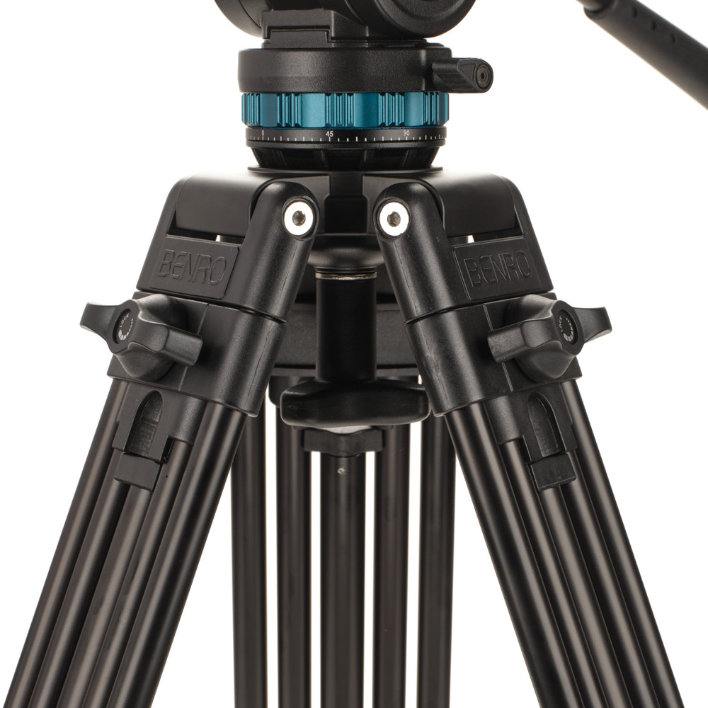 Benro KH26PC Video Tripod with Head, 15lb Payload, Continuous Pan Drag, Anti-Rotation Camera Plate (KH26PC) (Open Box)