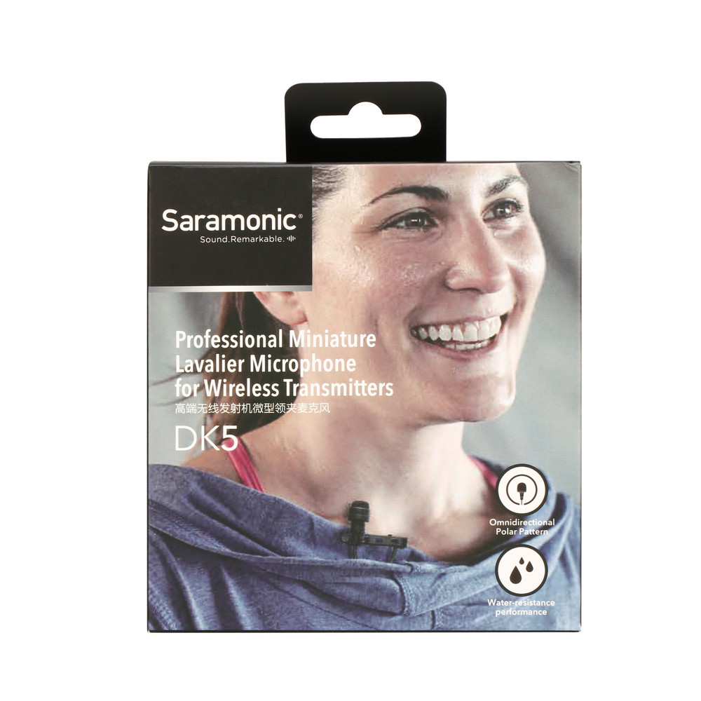 Saramonic DK5E Water-Resistant Omni Lavalier Mic w/ TA4F for Shure, TOA, Line-6 & BeyerDynamic Transmitters
