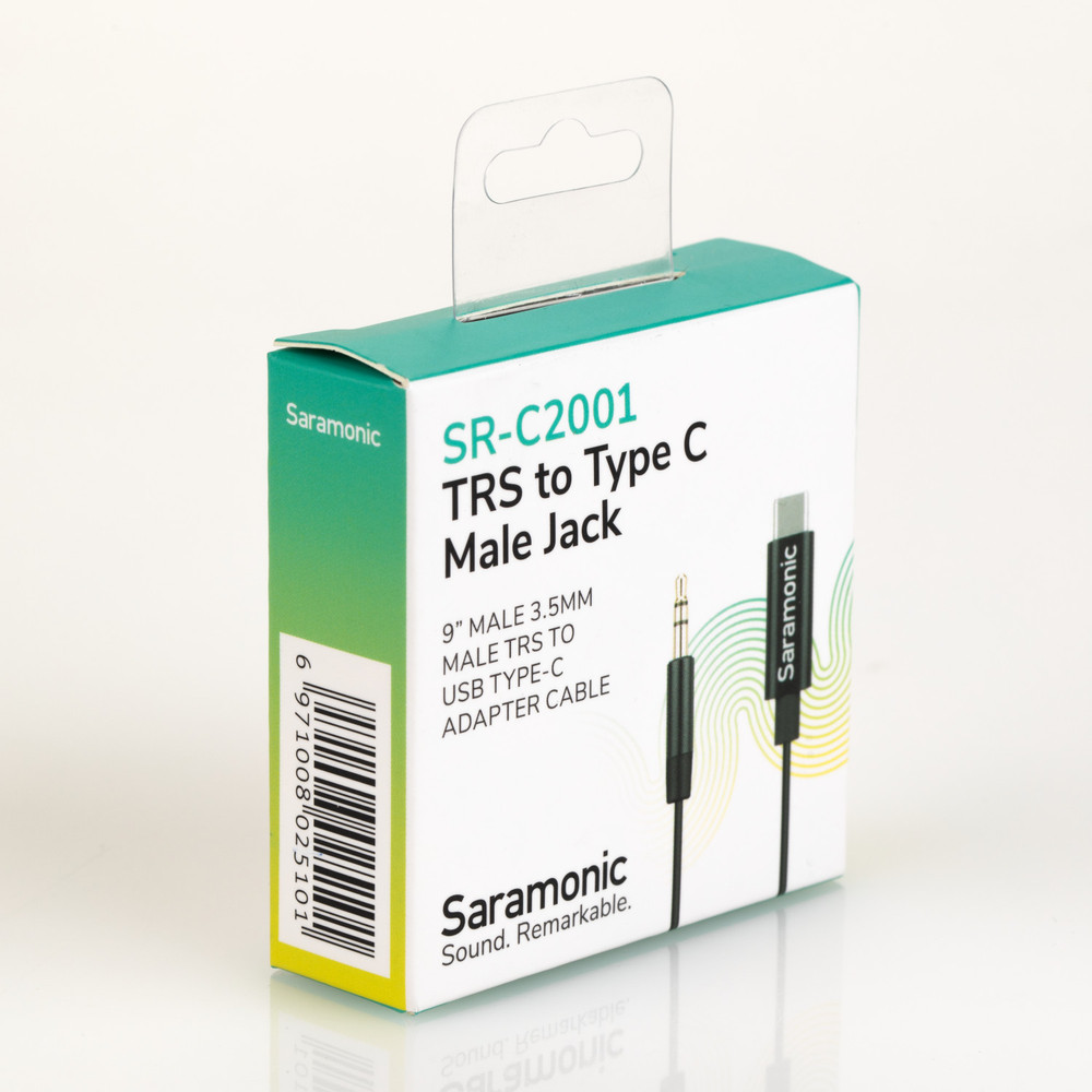 Saramonic SR-C2001 Male 3.5mm TRS Microphone In to USB-C Adapter for iPhone 15, Android, Computers, iPad (M/S)