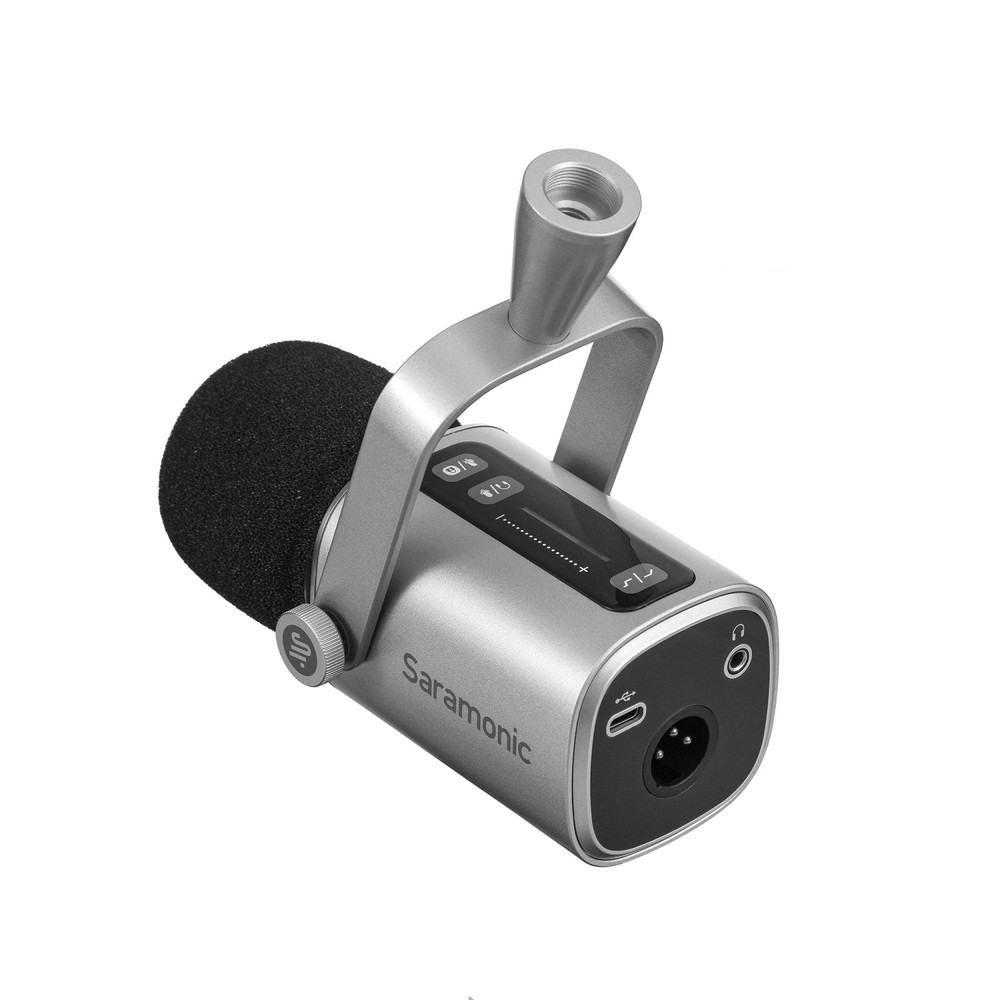 Saramonic SR-BV3 Large Diaphragm Dynamic Podcast Mic w/ XLR, USB-C & Headphone Outs, Touch Control & More