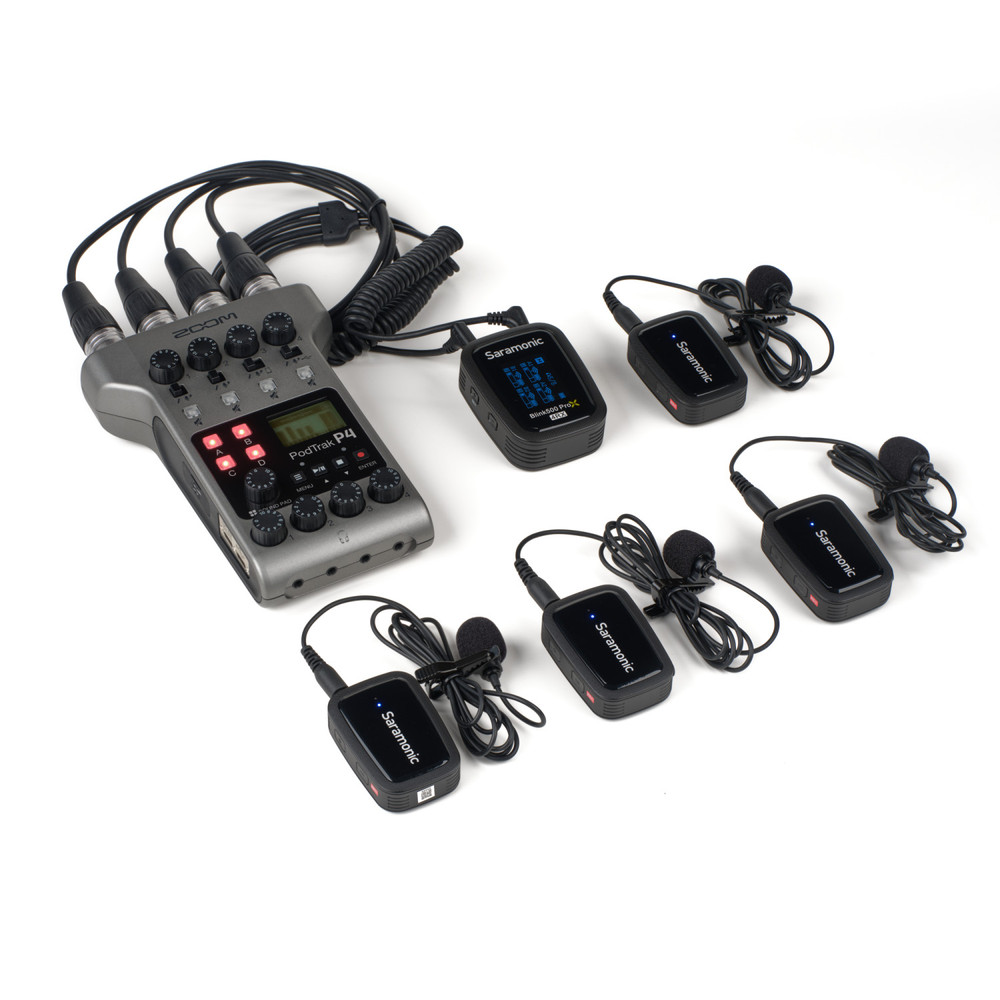 Saramonic Blink 500 ProX B8 4-Person Wireless Clip-On Mic System with On-Board Recording, N/C and Lavaliers