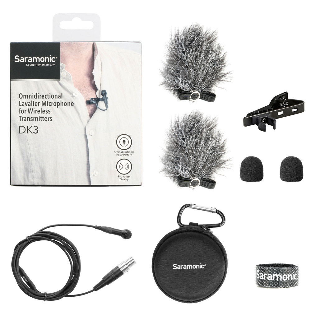 Saramonic DK3E Omnidirectional Lavalier Microphone w/ TA4F for Shure, TOA, Line-6 & BeyerDynamic Transmitters