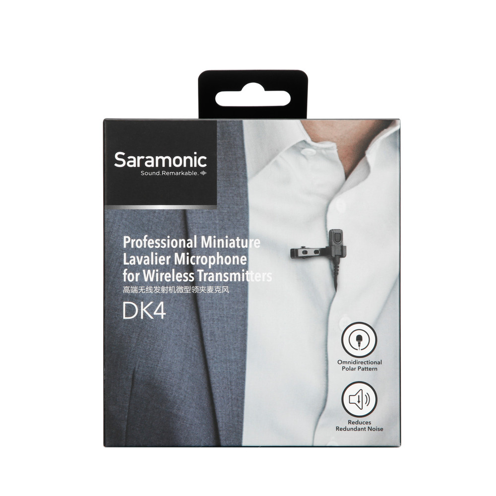 Saramonic DK4D Professional Broadcast Omni Lavalier Mic w/ TA5F for Lectrosonics Transmitters & Recorders
