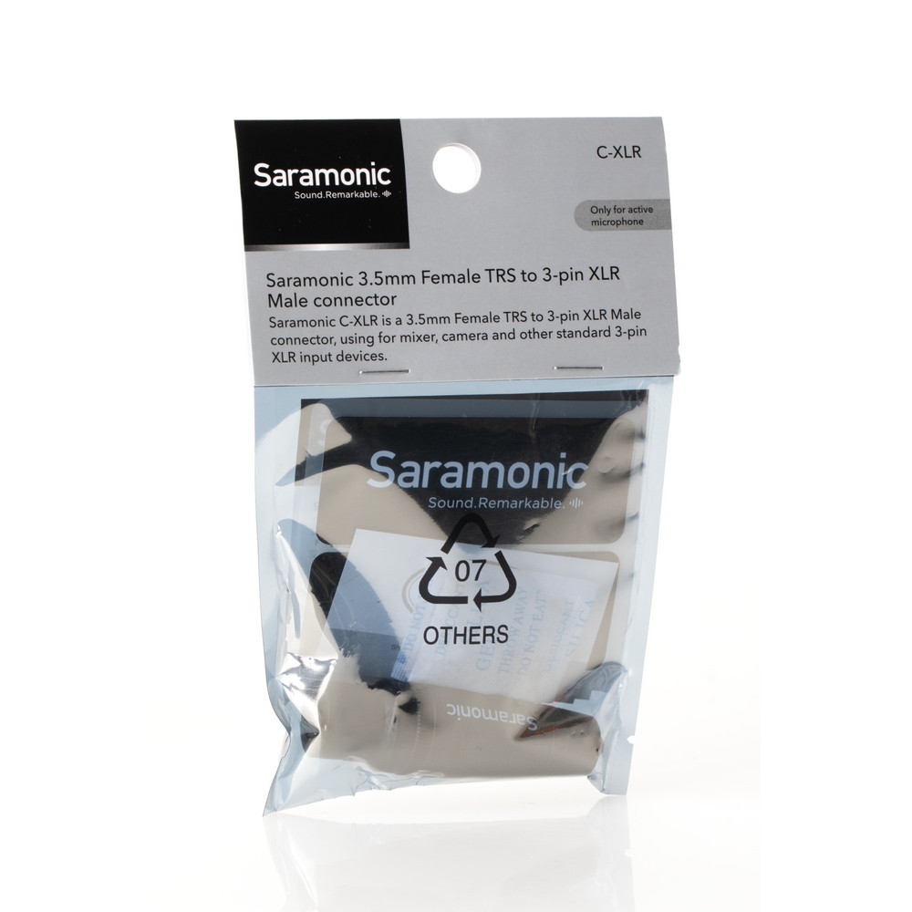 Saramonic C-XLR 3.5mm TRS Female to XLR Male Audio Adapter for Professional Cameras, Mixers, Recorders & more (Open Box)