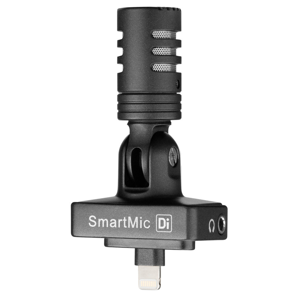 Saramonic SmartMic Di Stereo Mic w/ Lightning, Headphone Out, Foam & Furry Windscreens for iPhone & iPad (Open Box)