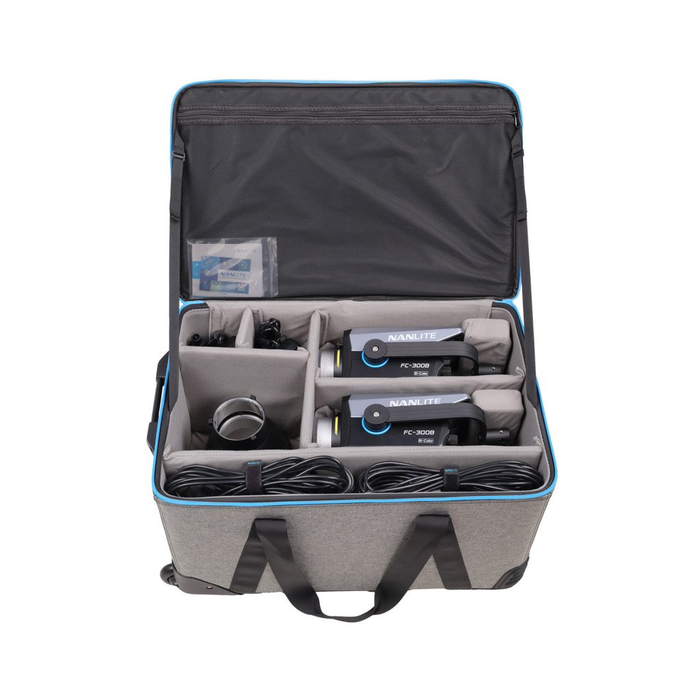 Nanlite FC-300B Bi-Color LED Spotlight 2-Light Kit with Softboxes and Rolling Case (Open Box)