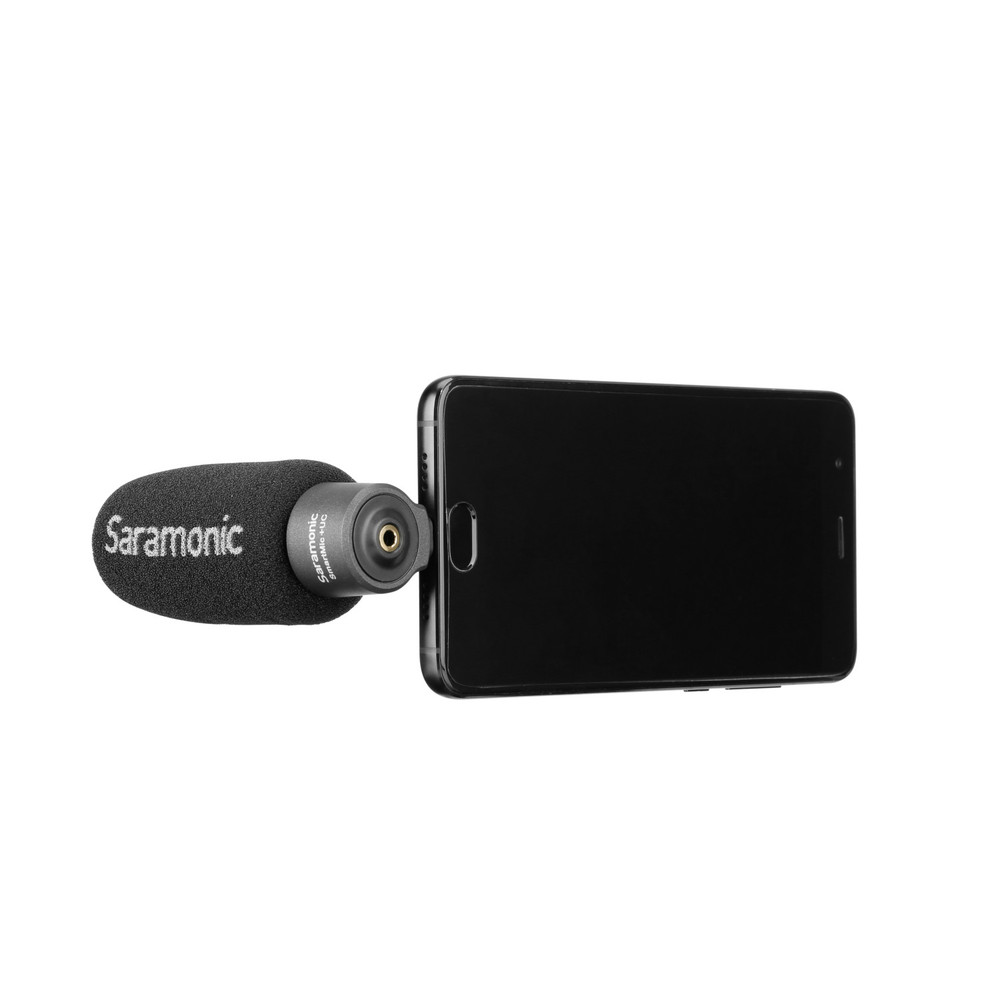 Saramonic SmartMic+UC Device-Mountable Shotgun Mic w/ USB-C & Headphone Out for iPhone 15, Android & new iPads