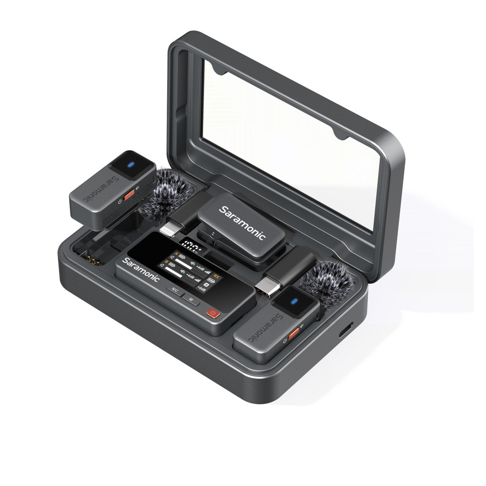 Saramonic Air | 2-Person Mini Wireless Clip-On Mic System w/ Lavaliers for Cameras, Mobile Devices & Computers (Open Box)