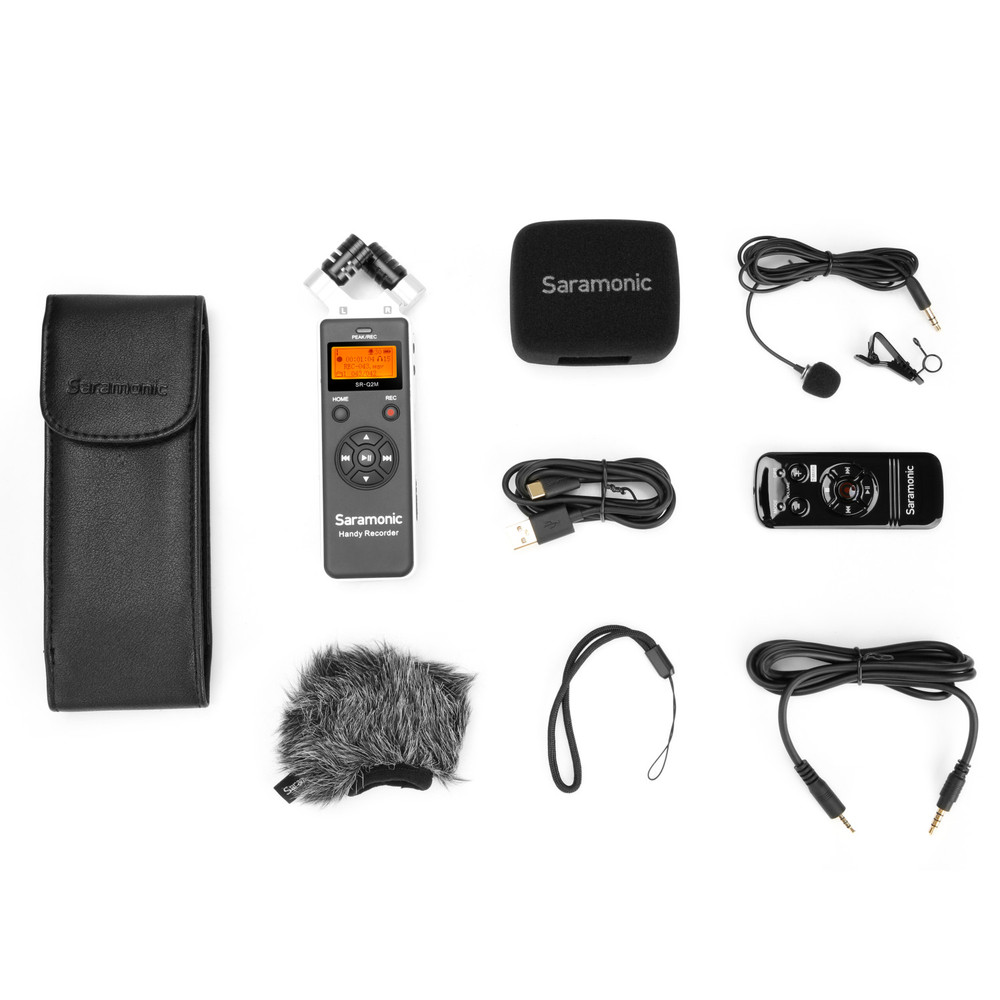 Saramonic SR-Q2M Metal Recorder w/ Stereo X/Y Mics, Remote, Lavalier, 8GB Card, Furry & Foam WS, Case & More