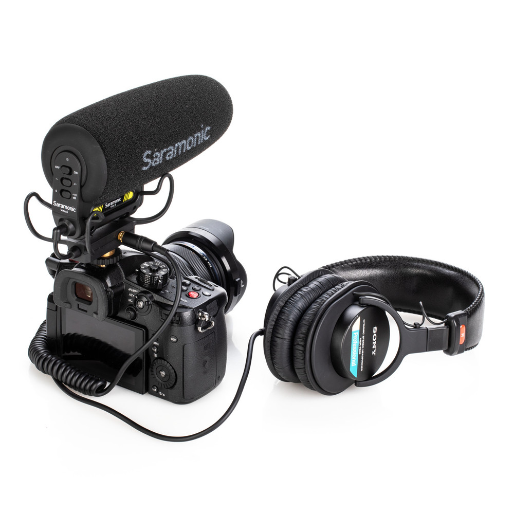 Saramonic Vmic5 On-Camera Supercardioid Shotgun Mic w/ Headphone Out, Furry Windscreen, 150hr Battery & More