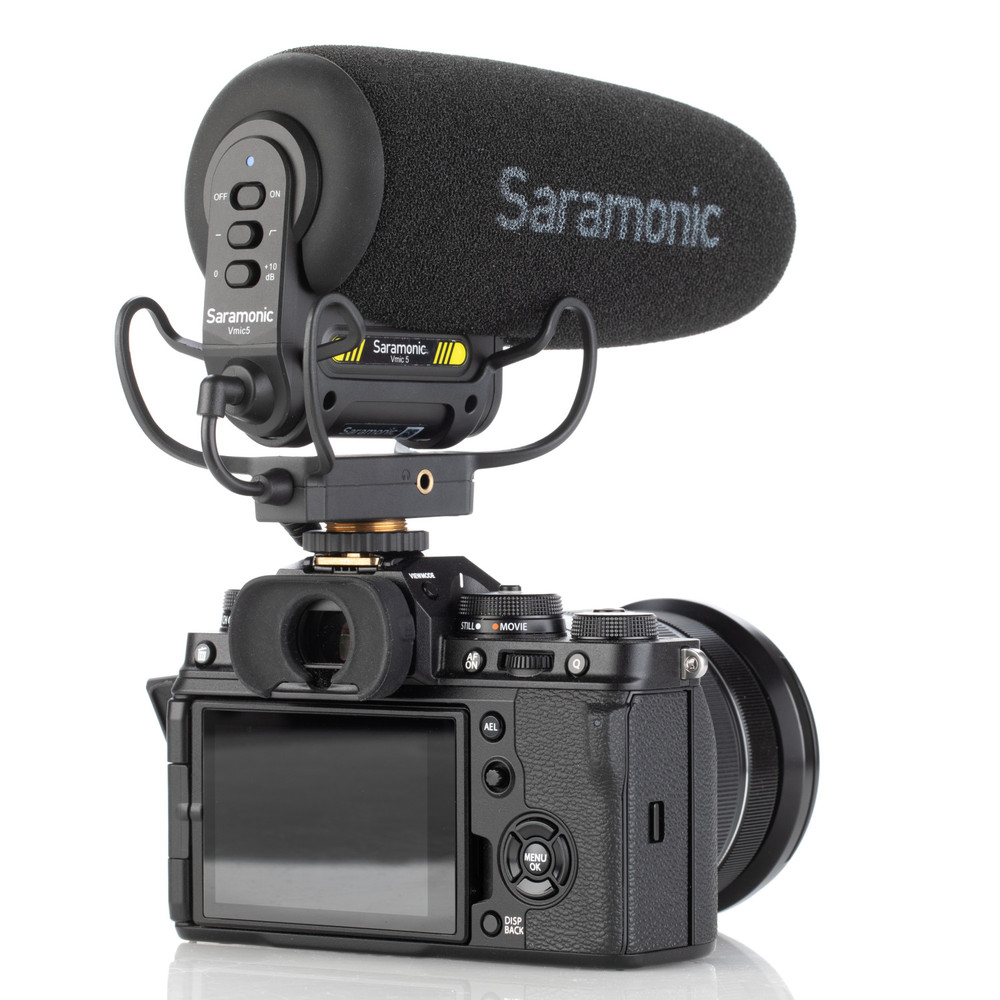 Saramonic Vmic5 On-Camera Supercardioid Shotgun Mic w/ Headphone Out, Furry Windscreen, 150hr Battery & More