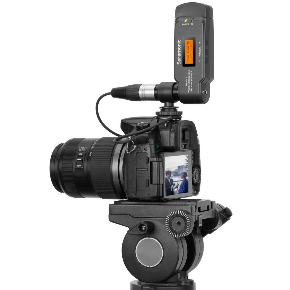 Saramonic UWMIC9 RX-XLR9 Compact Dual-Channel XLR Plug-In UHF Wireless Receiver w/ 3.5mm Cable & Headphone Out