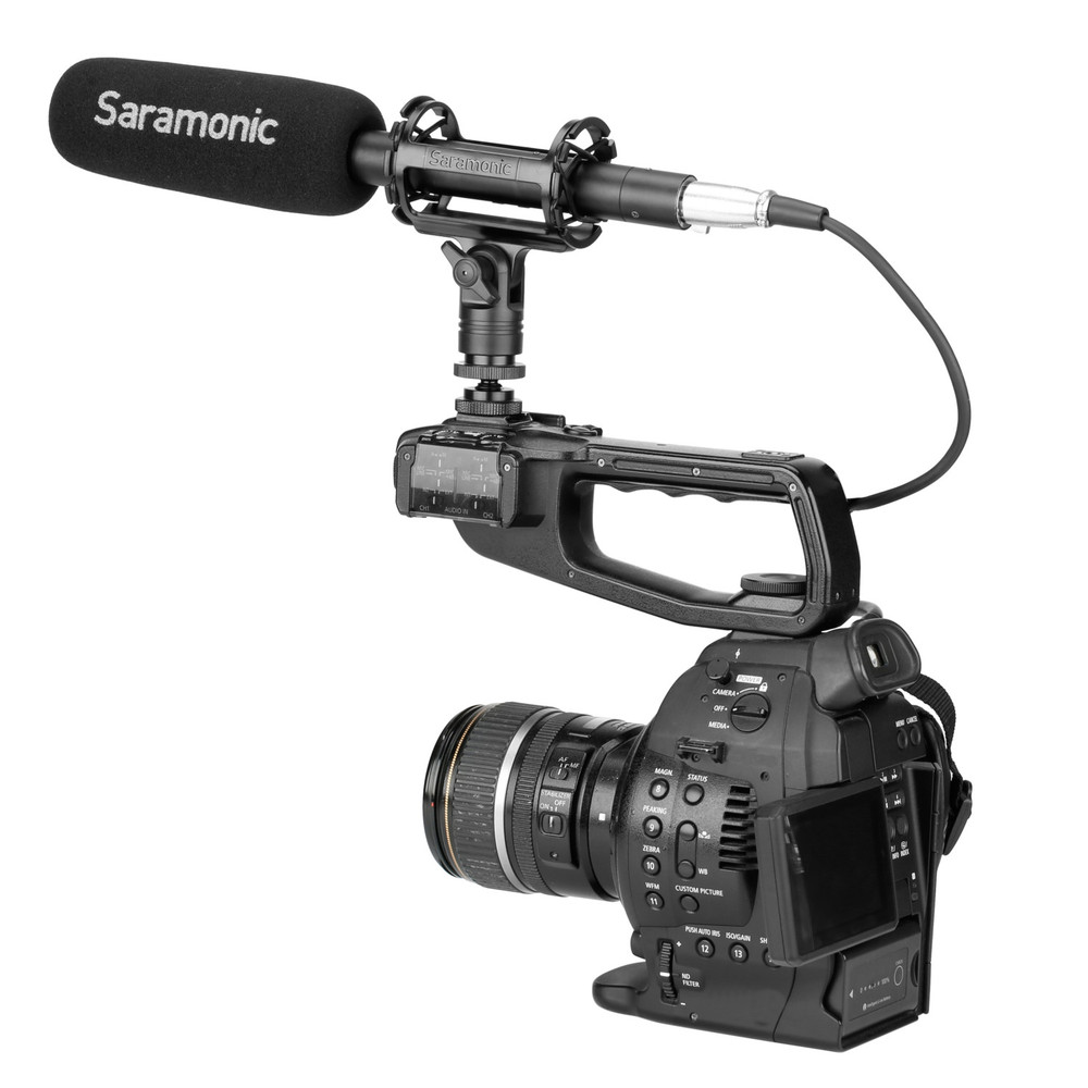Saramonic SR-SMC3 Shock Mount for Shotgun Microphones (19mm-25mm) w/ Cold Shoe, 1/4", 3/8" & 5/8" Mounting